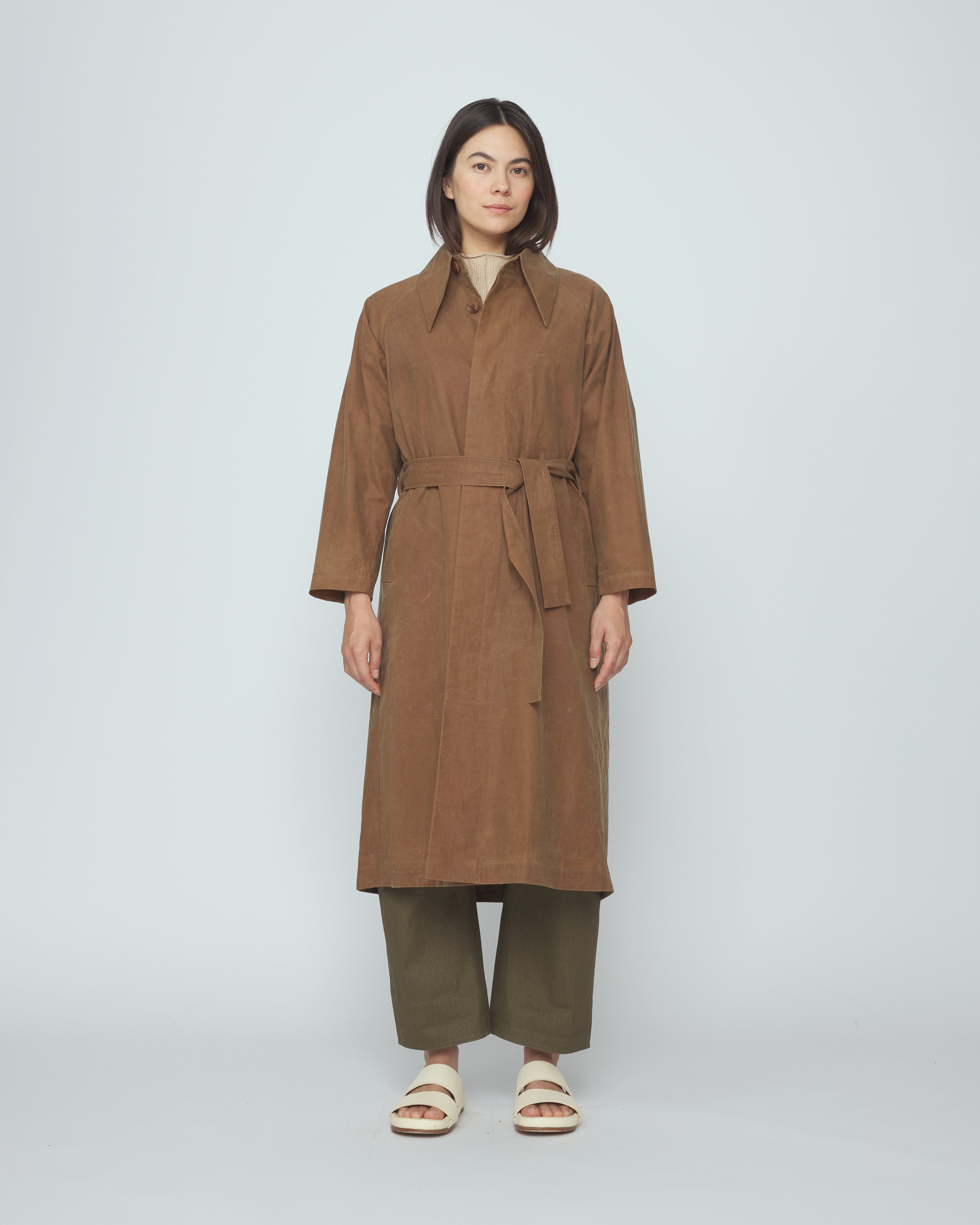Spring Trench Overcoat - Waxed Edition - SS26 - Pecan Brown