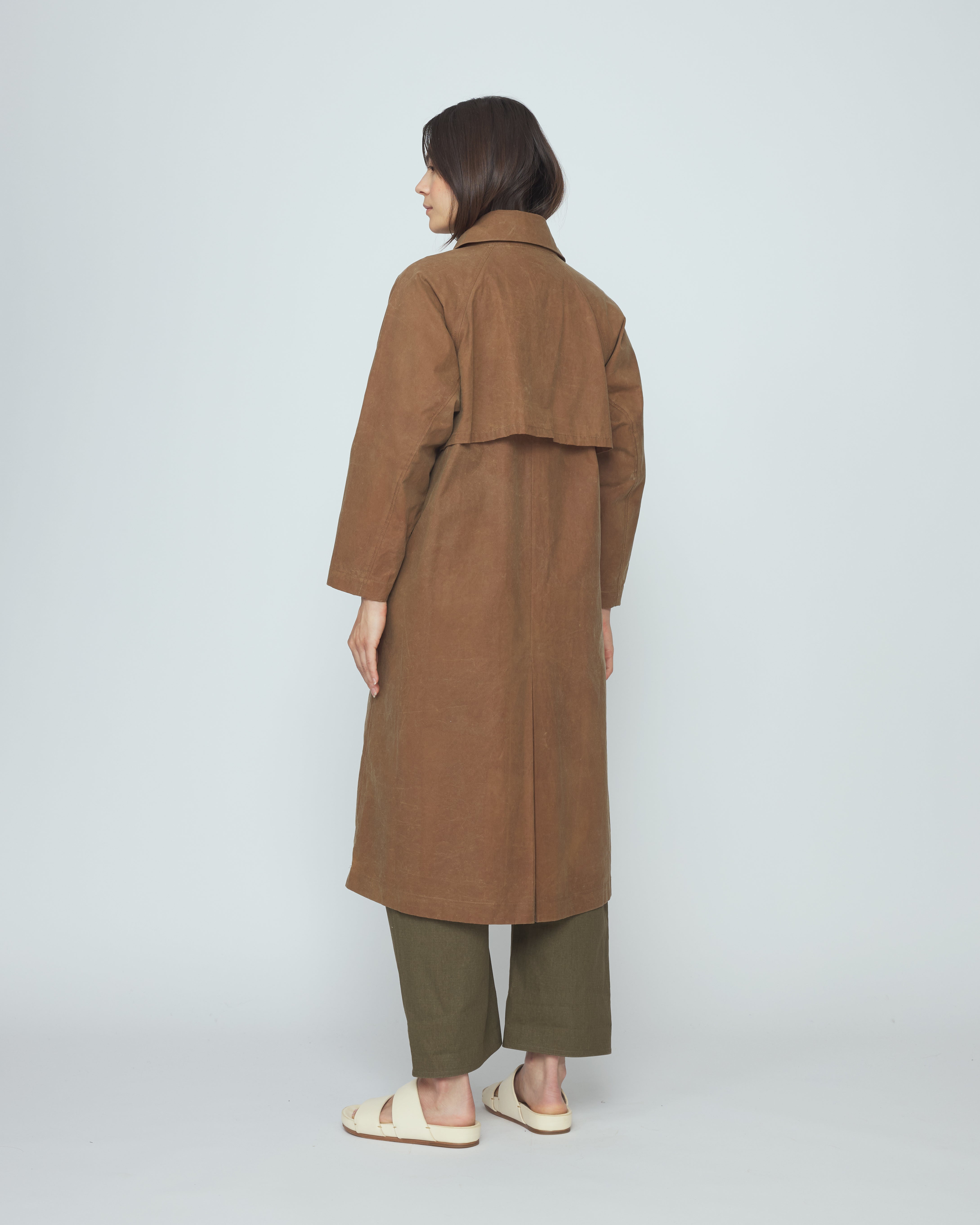 Spring Trench Overcoat - Waxed Edition - SS26 - Pecan Brown