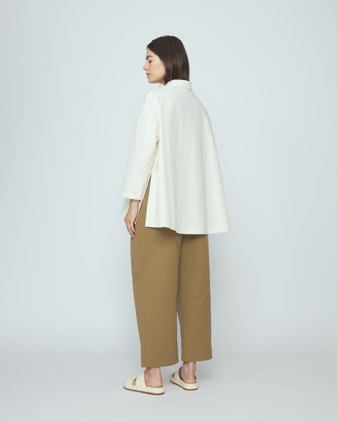 Papery 3/4 Button Up - SS26 - Rice White