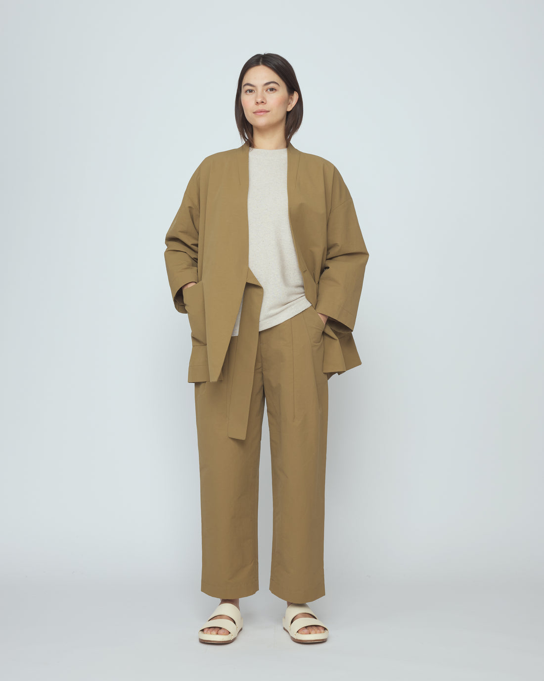 Spring Wrap Coat - SS26 - Tan Brown
