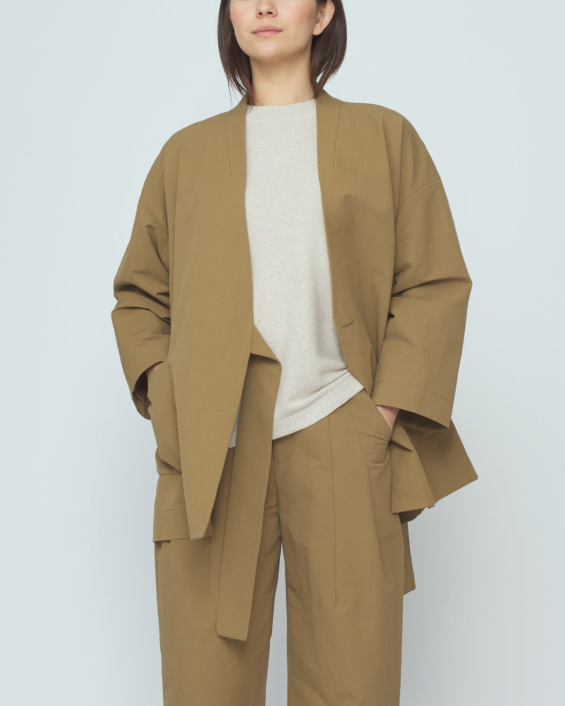 Spring Wrap Coat - SS26 - Tan Brown