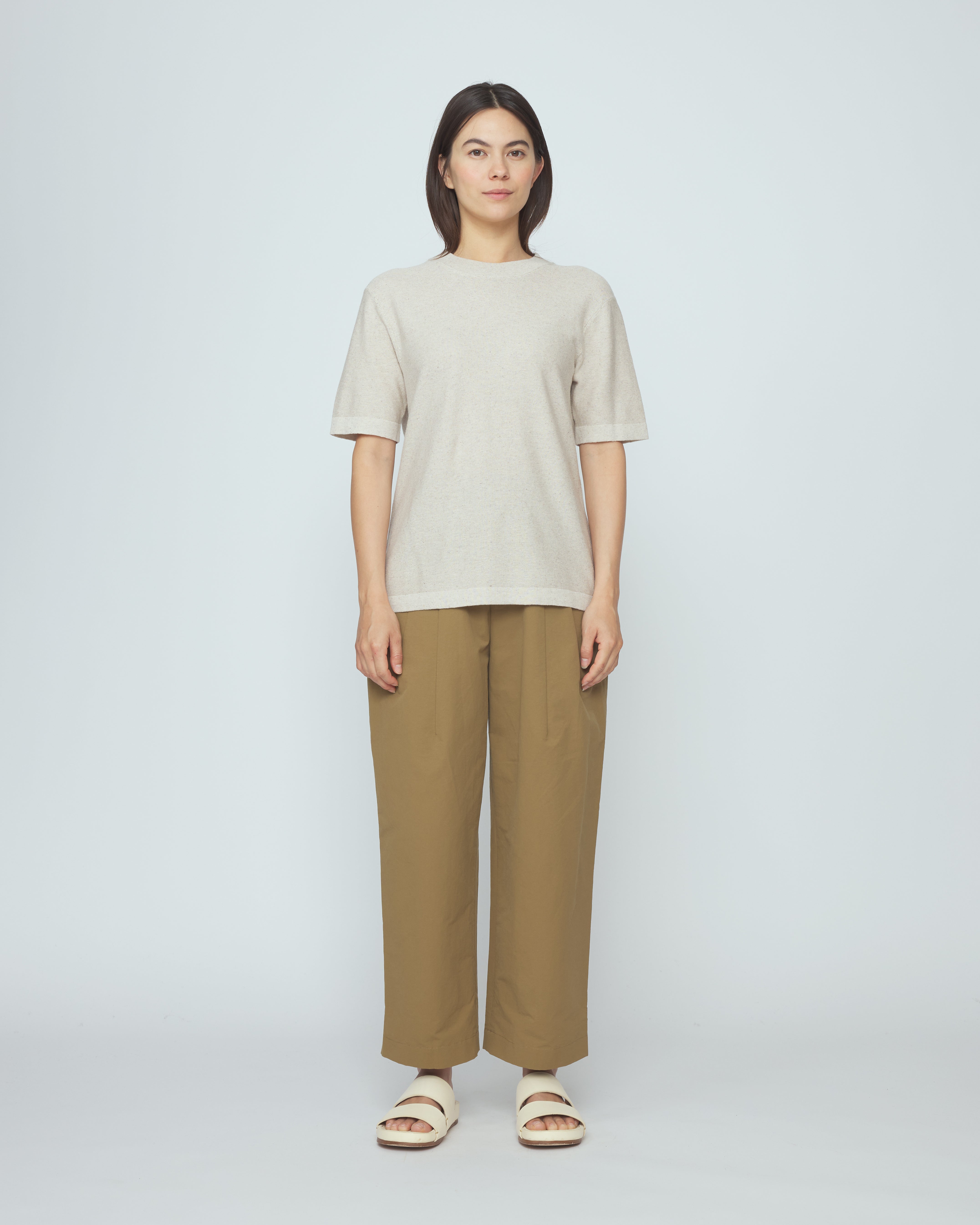 Fine Knit Tee - SS26 - Speckle Beige