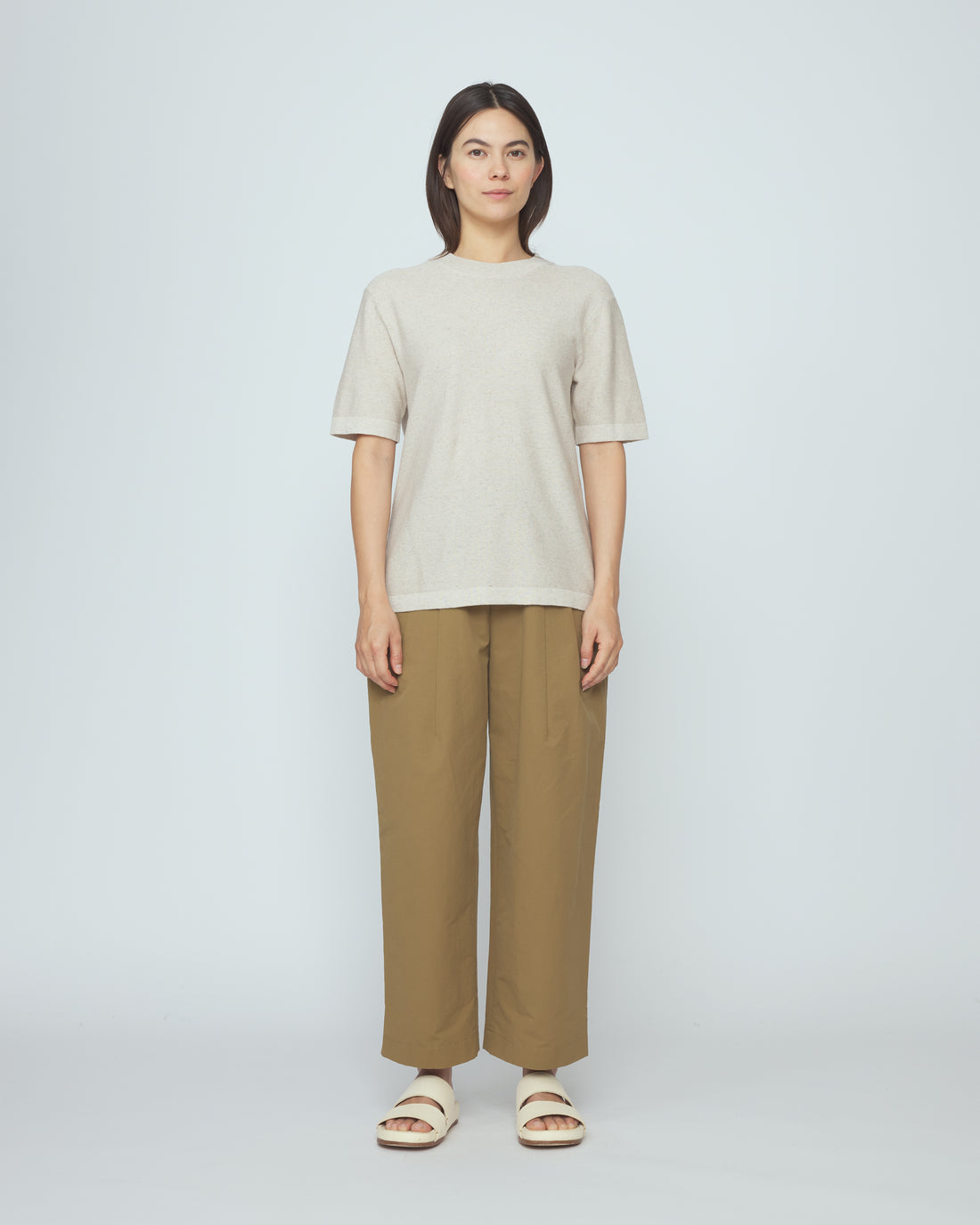 Fine Knit Tee - SS26 - Speckle Beige