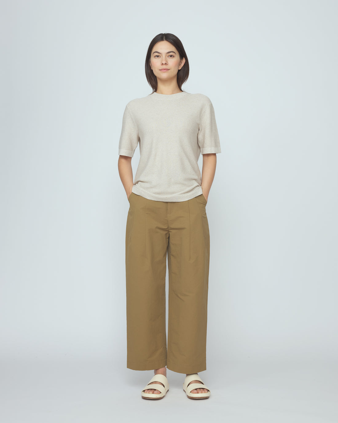 Fine Knit Tee - SS26 - Speckle Beige