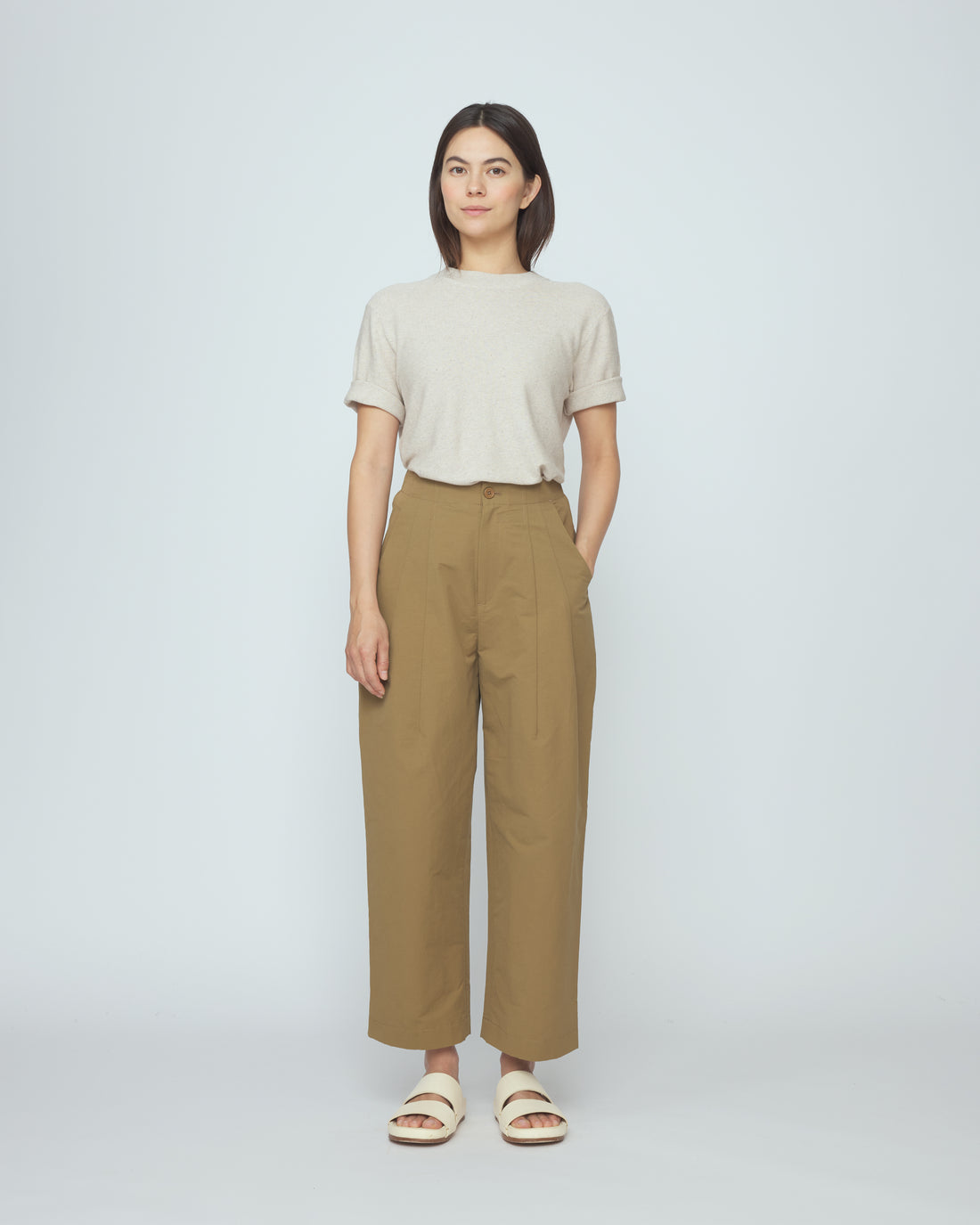 Spring Pleated Trouser - SS26 - Tan Brown