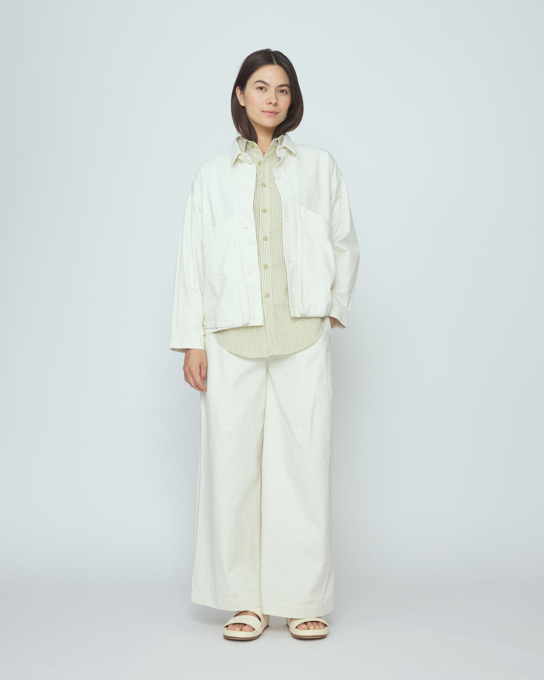 Signature Panel Pockets Jacket - Spring Edition - Pearl White