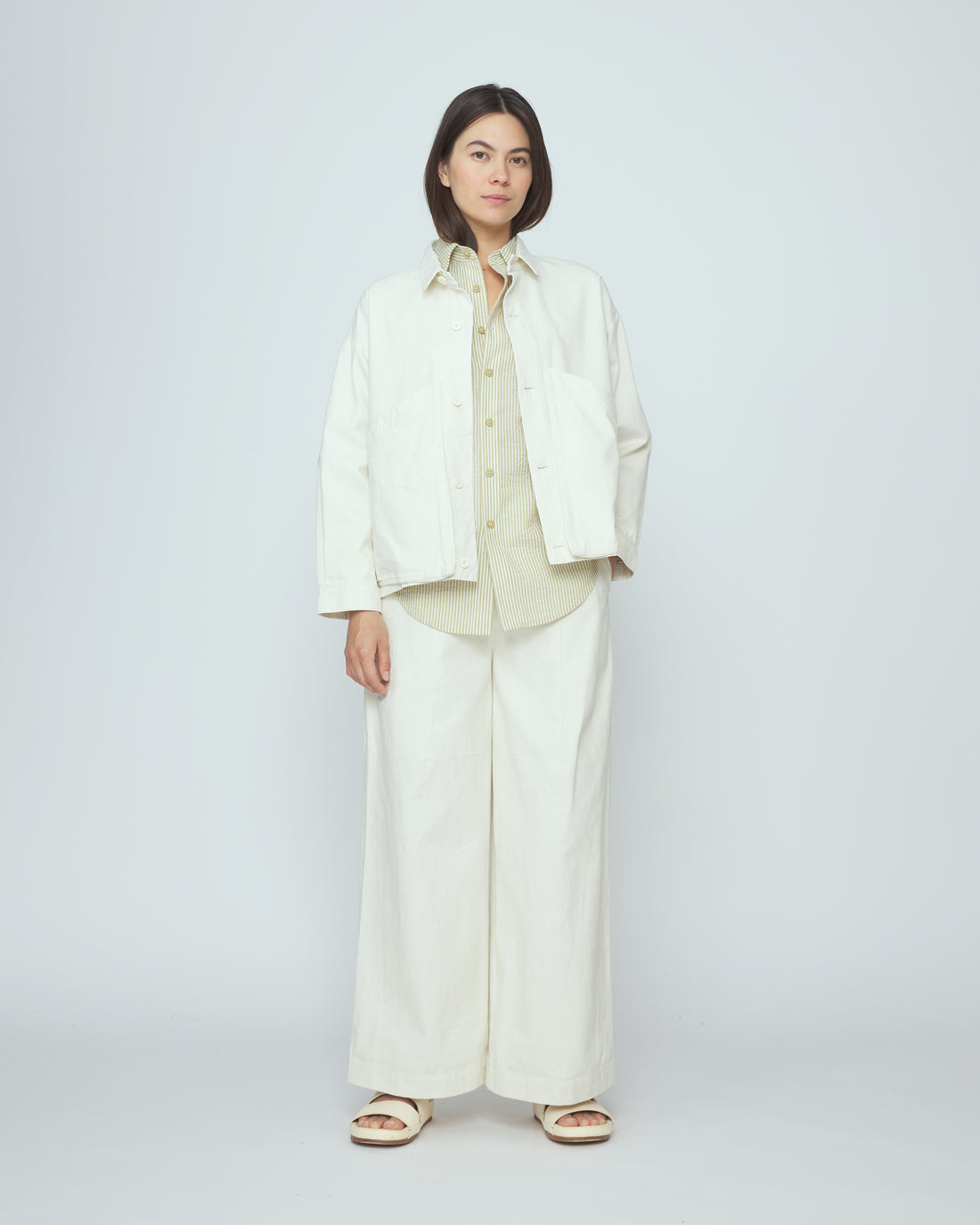Signature Panel Pockets Jacket - Spring Edition - Pearl White