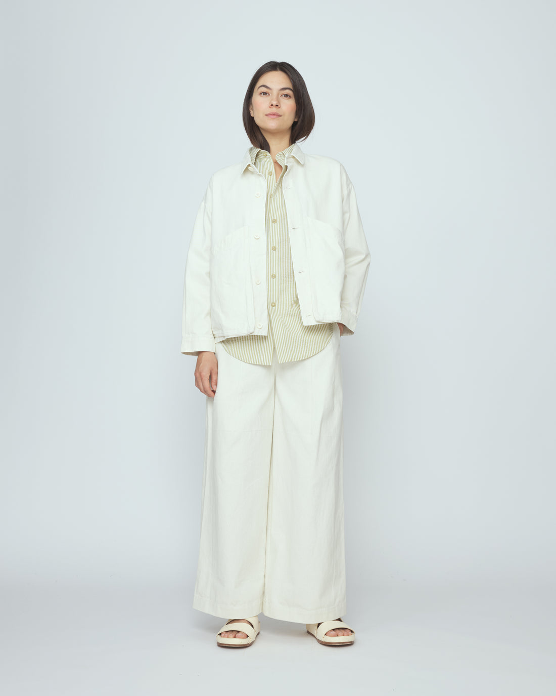 Signature Panel Pockets Jacket - Spring Edition - Pearl White