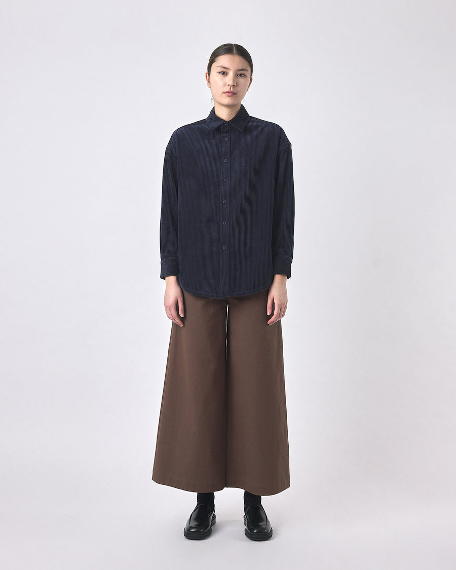 Corduroy Unisex Dolman Shirt - FW23 - Navy