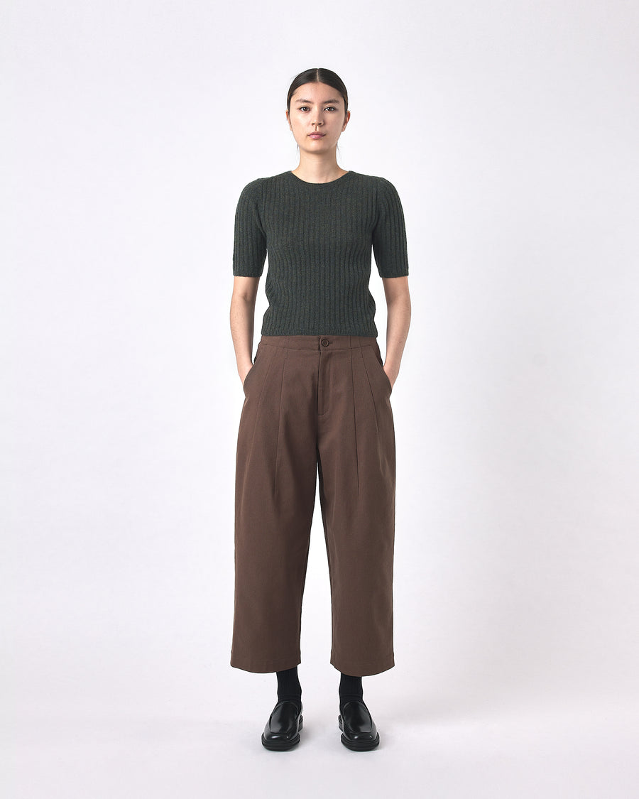Molly Ribbed Short-Sleeves - FW23 - Deep Forest
