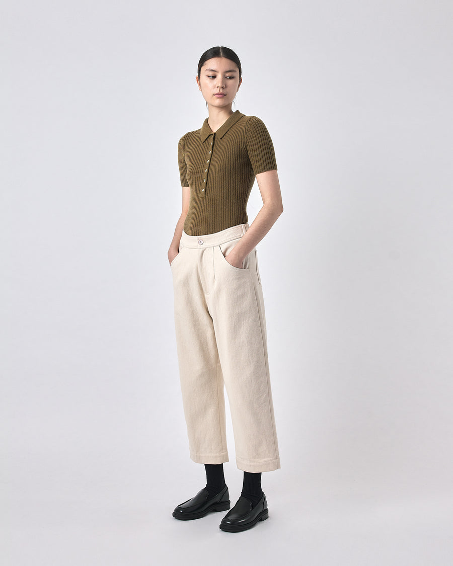 Molly Collared Short-Sleeves - FW23 - Kelp