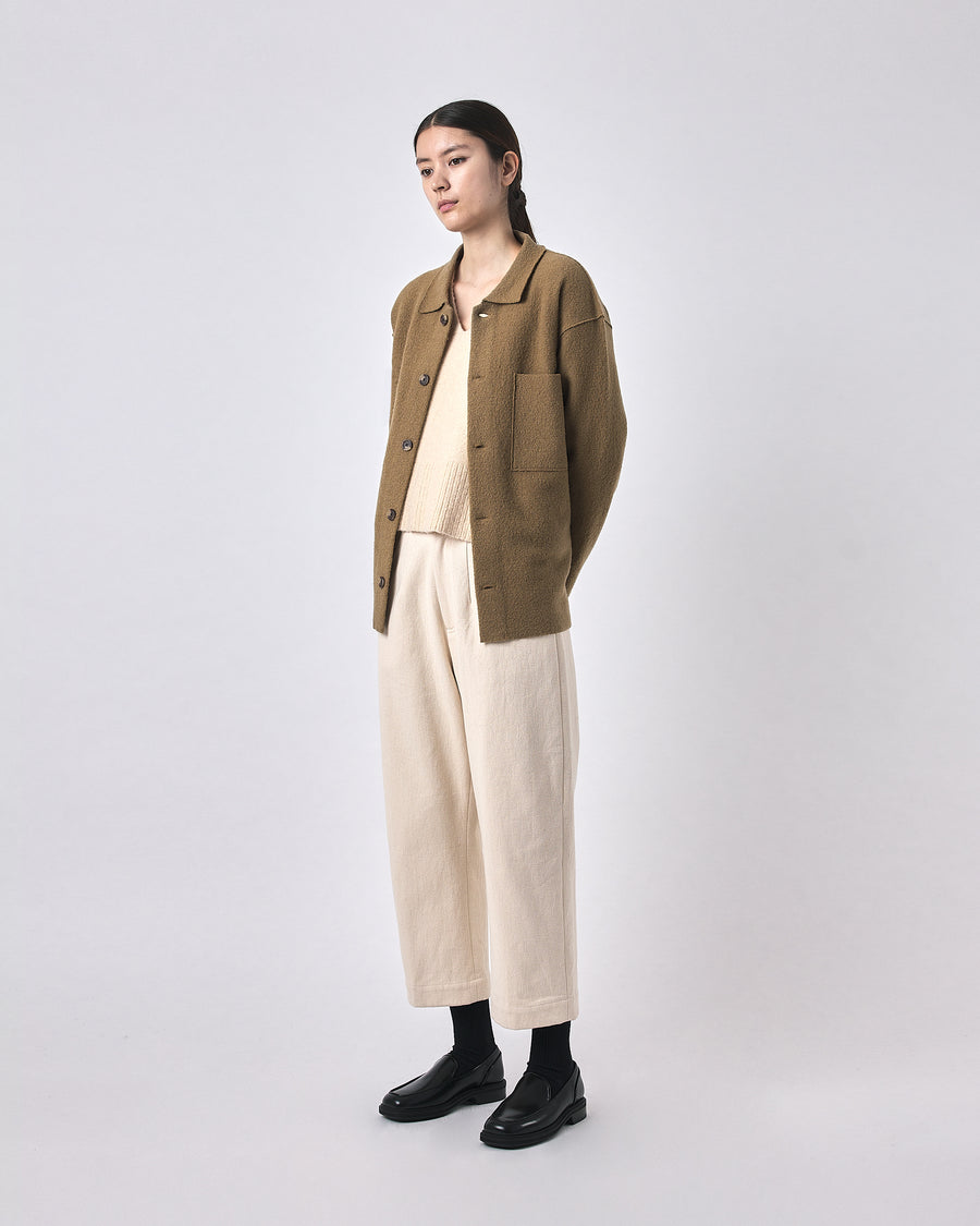 Boiled Wool Shirt - FW23 - Kelp