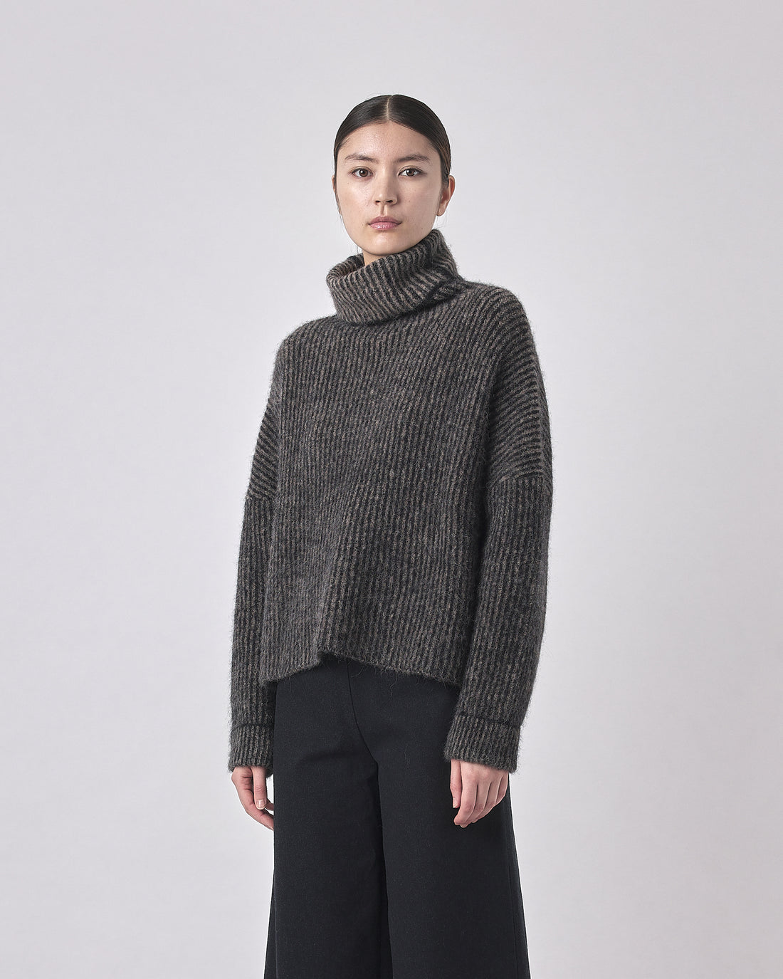 Alpaca Striped Turtleneck - FW23 - Dark Stripes