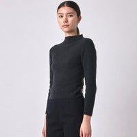 Signature Mock-Neck Long-Sleeves - Charcoal Gray