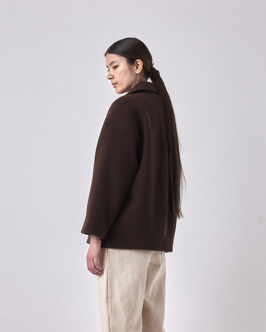 Short Wool Coat - FW23 - Deep Walnut