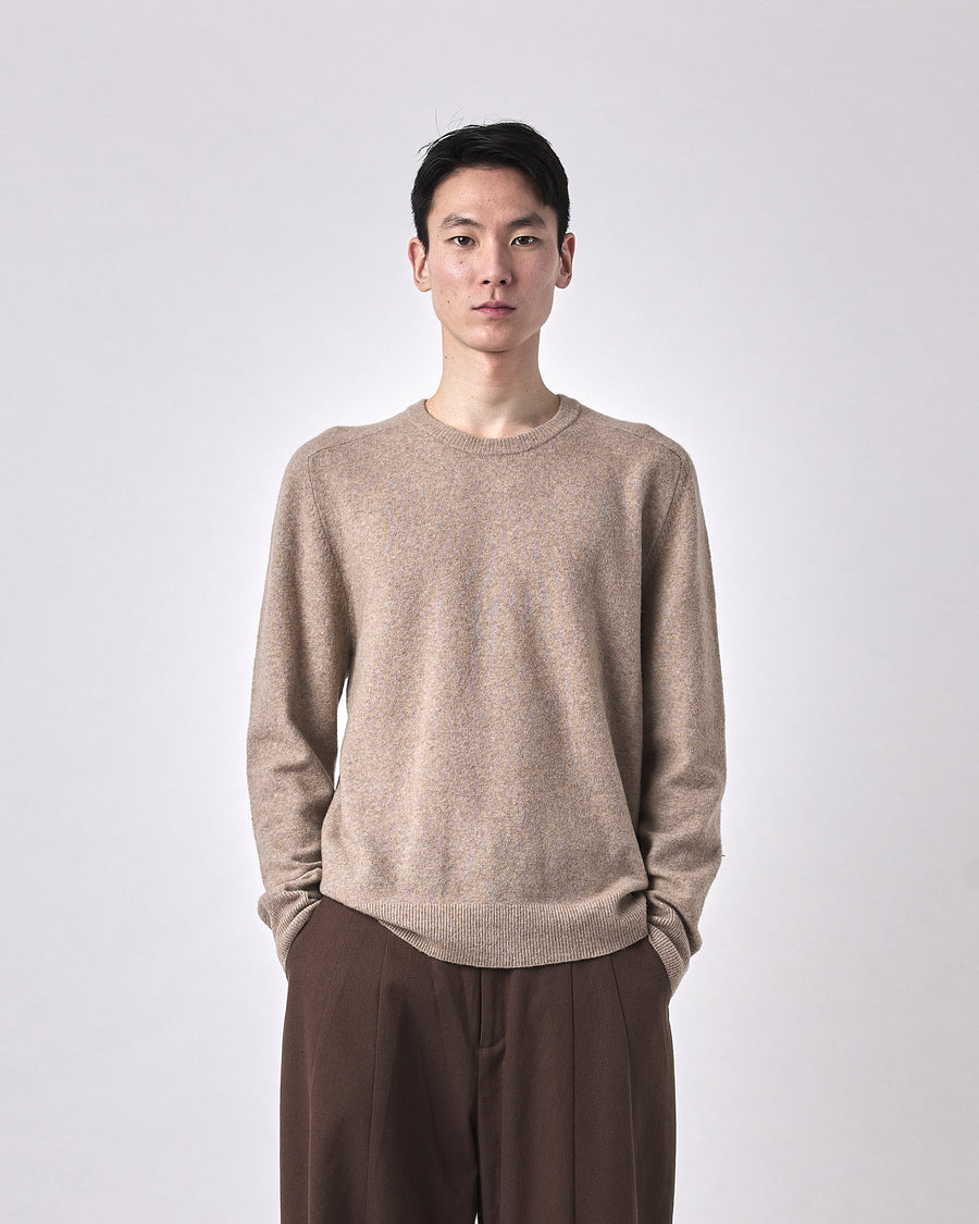 Curved Shoulder Crewneck - FW23 - Light Taupe