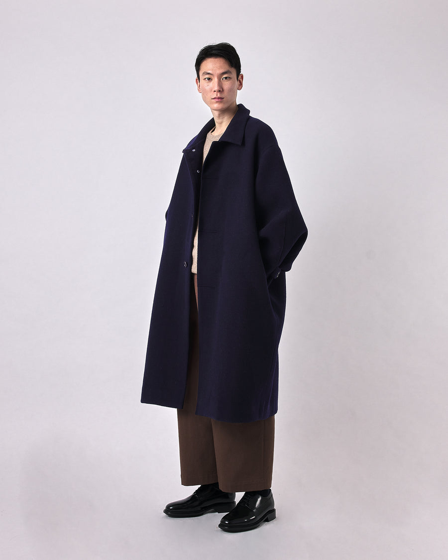 Cuffed Wool Coat - FW23 - Navy