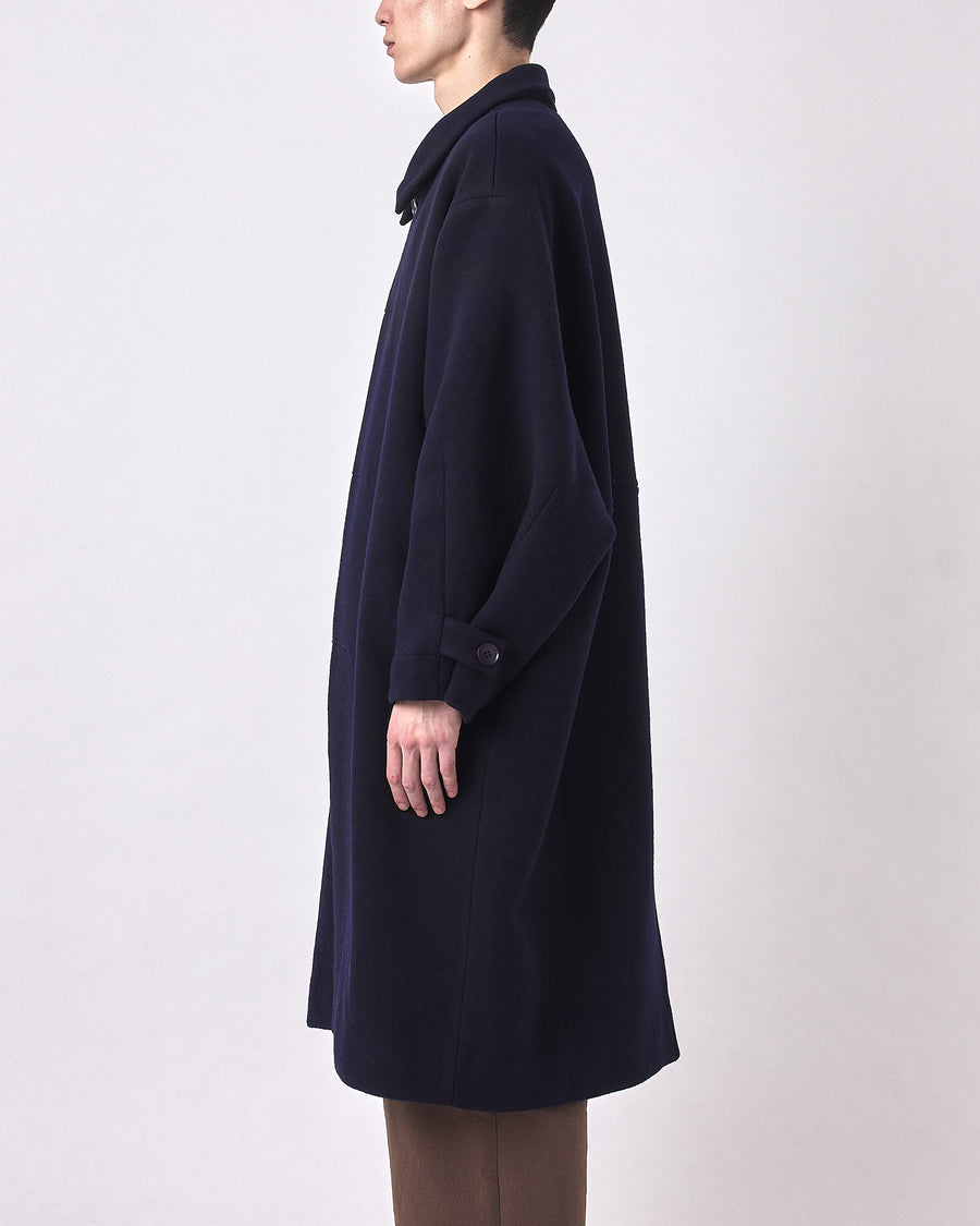 Cuffed Wool Coat - FW23 - Navy