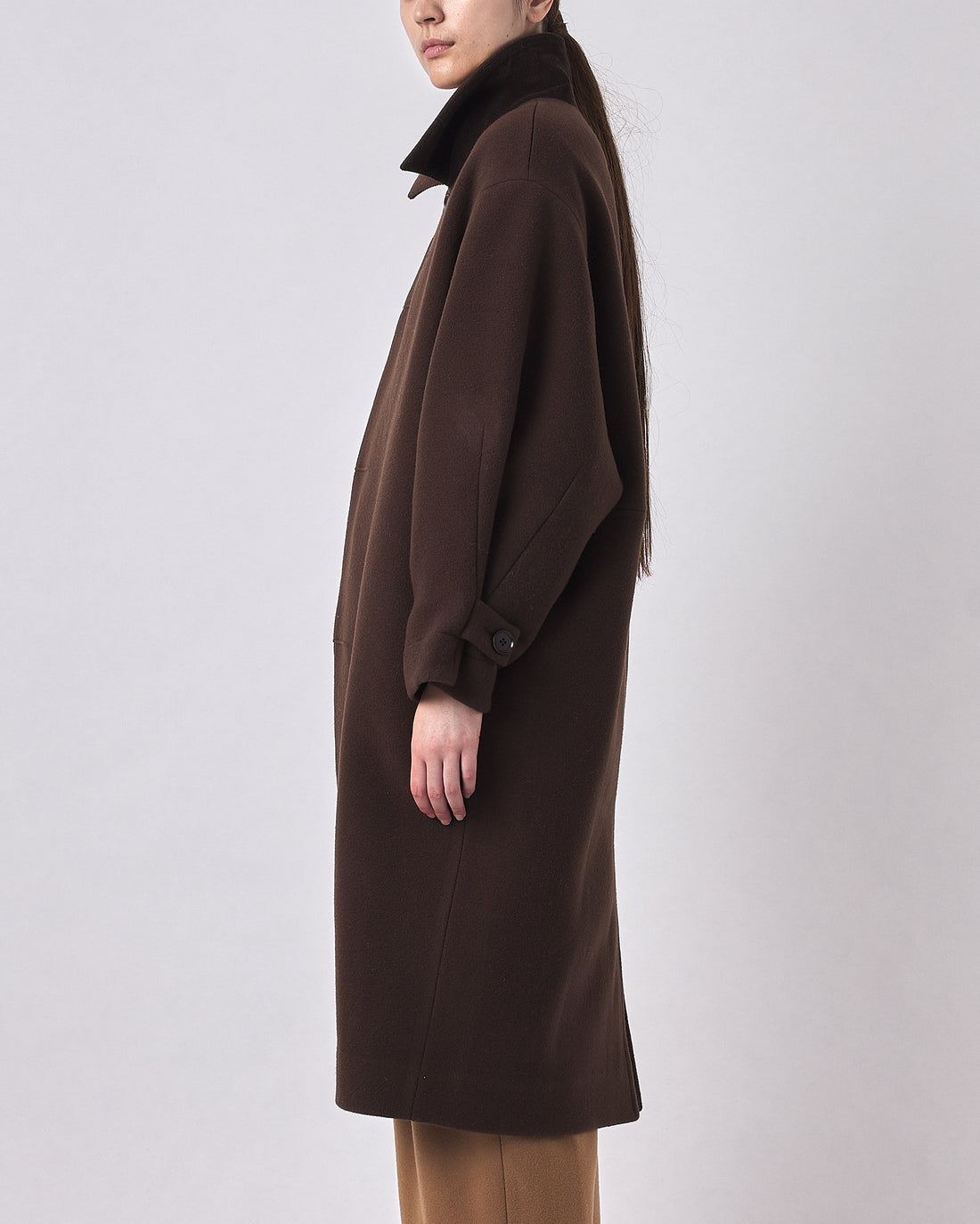 Cuffed Wool Coat - FW23 - Deep Walnut