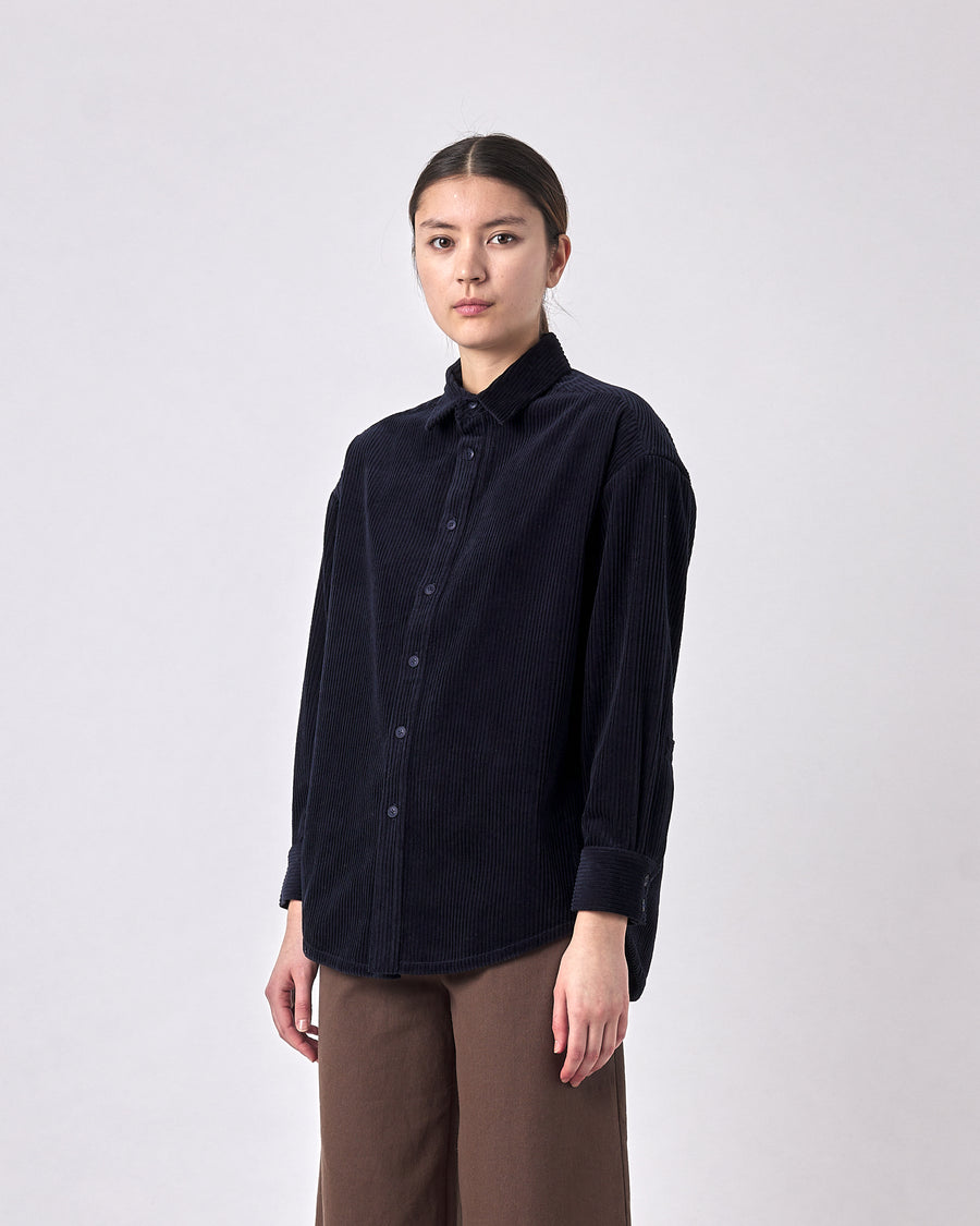 Corduroy Unisex Dolman Shirt - FW23 - Navy
