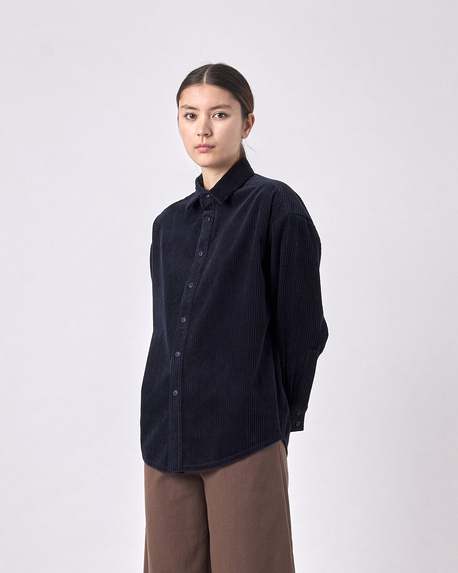 Corduroy Unisex Dolman Shirt - FW23 - Navy