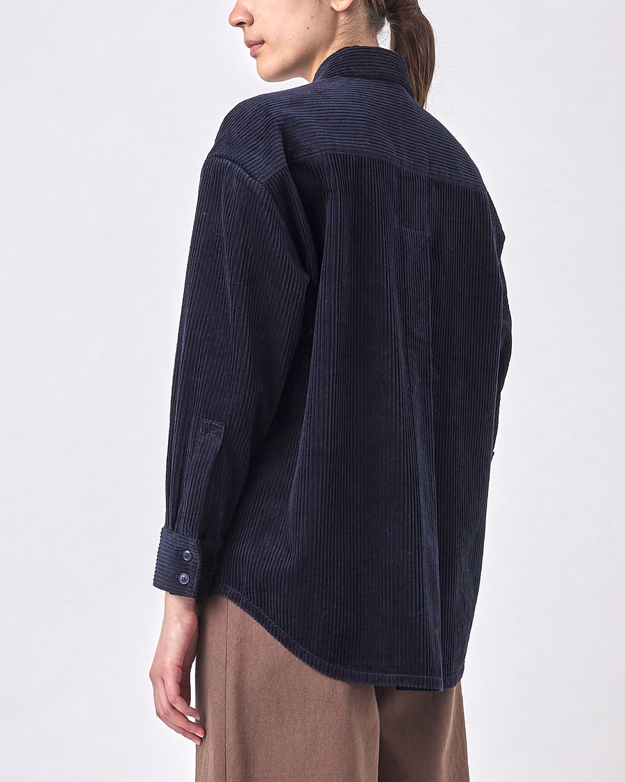 Corduroy Unisex Dolman Shirt - FW23 - Navy