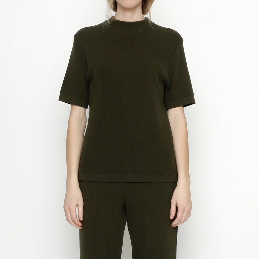 Fine Knit Mock-Neck - Olive