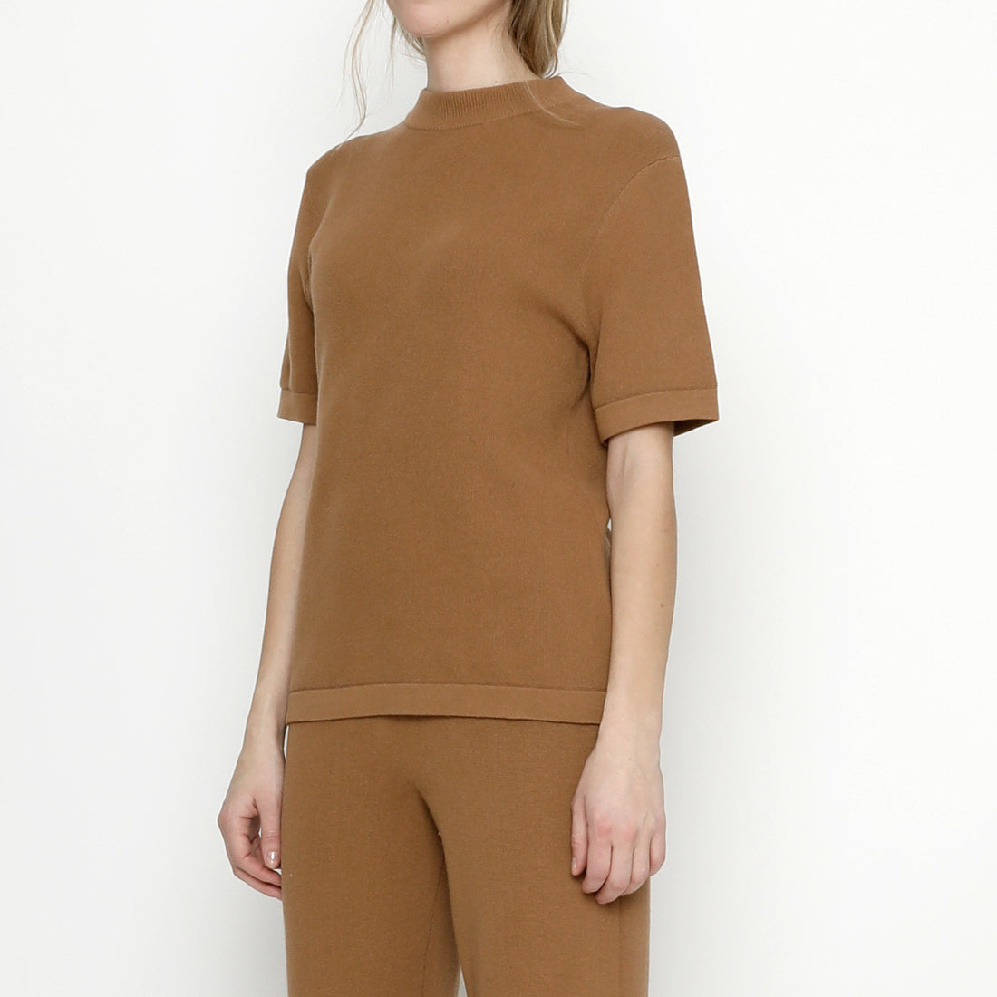 Fine Knit Mock-Neck - Bronze