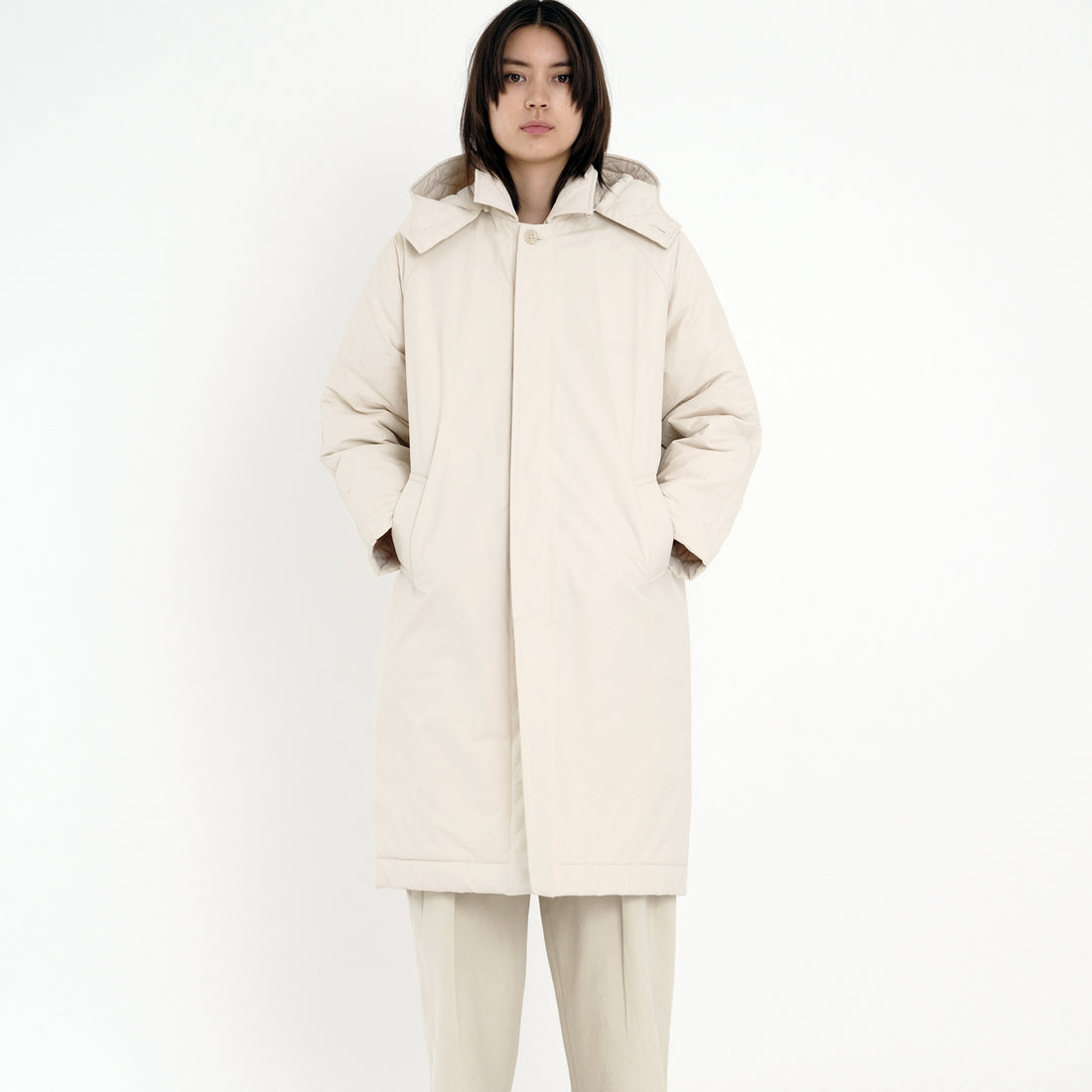 Hooded Duster - FW22 - Bone-White