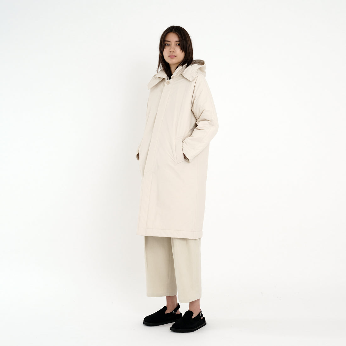 Hooded Duster - FW22 - Bone-White