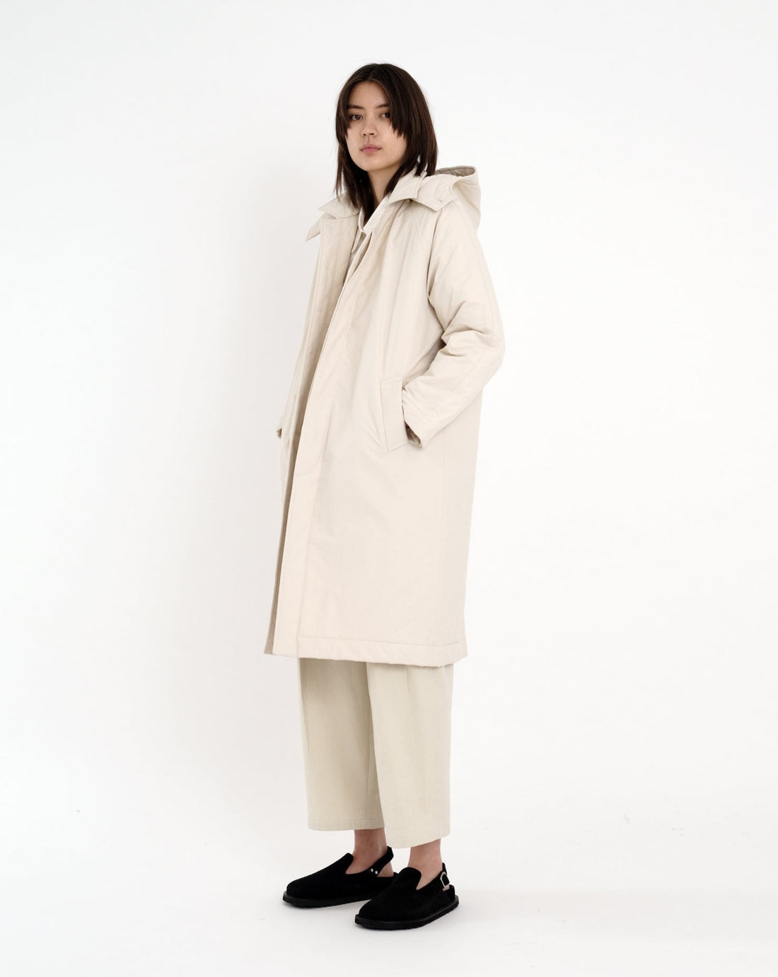 Hooded Duster - FW22 - Bone-White