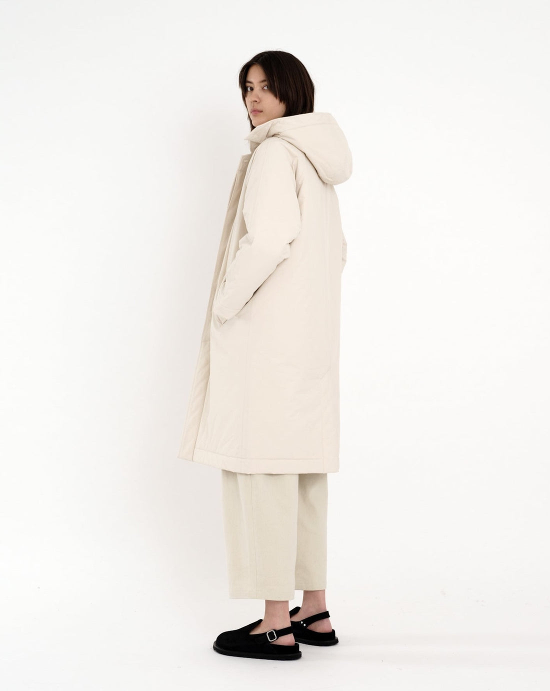 Hooded Duster - FW22 - Bone-White