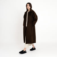 Balmacaan Wool Coat - FW22 - Deep Walnut – 7115 by Szeki - Copenhagen