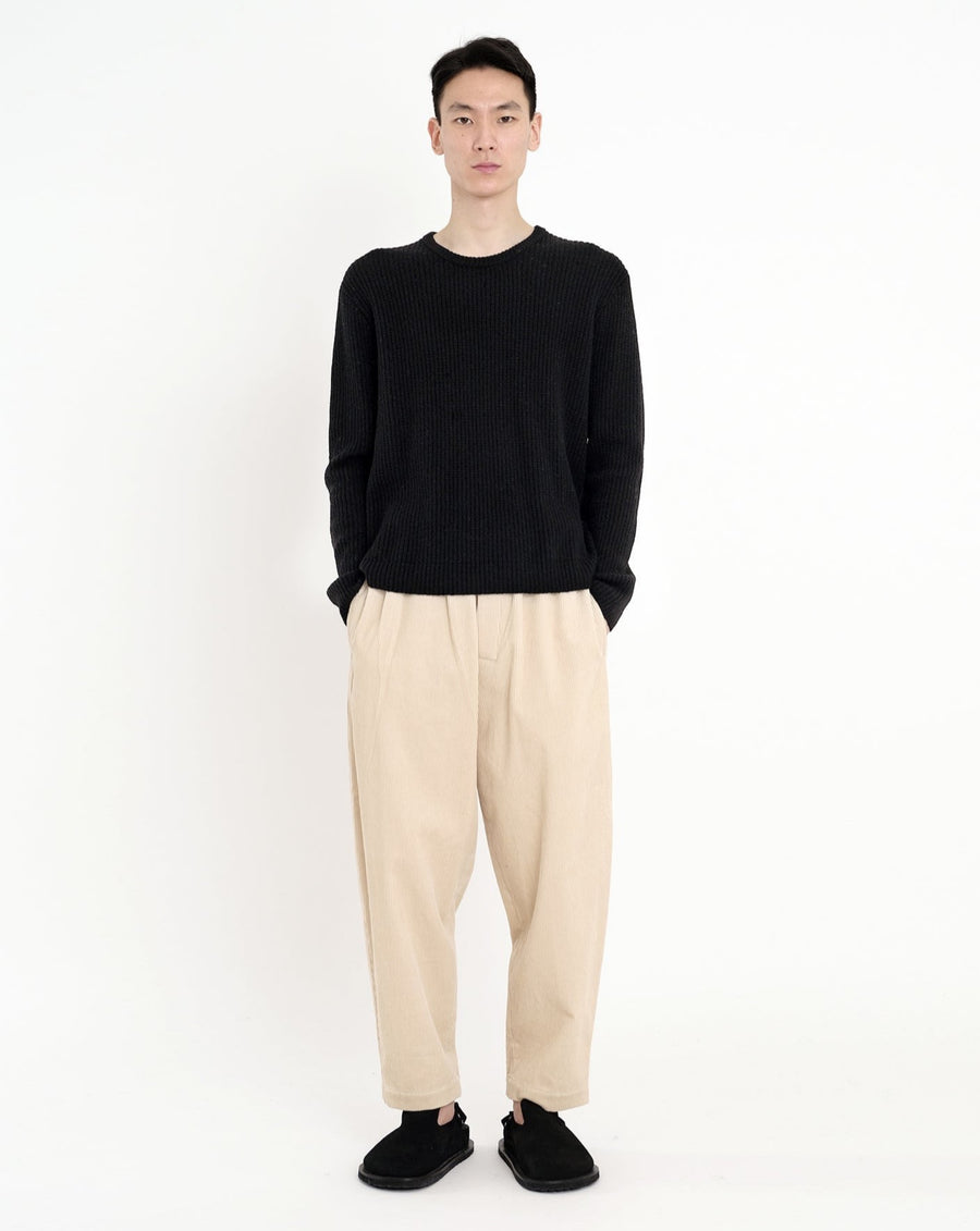 Elastic Pull-Up Trouser - Corduroy - FW22 - Antique White