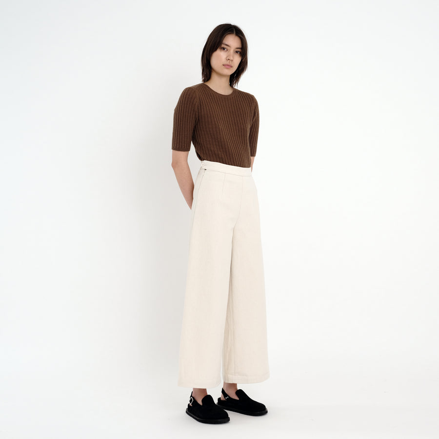 Wide-Legged Trouser - Heavy Canvas Edition - FW22 - Bone-White