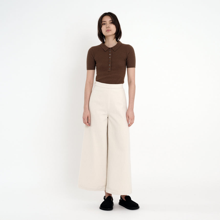 Wide-Legged Trouser - Heavy Canvas Edition - FW22 - Bone-White