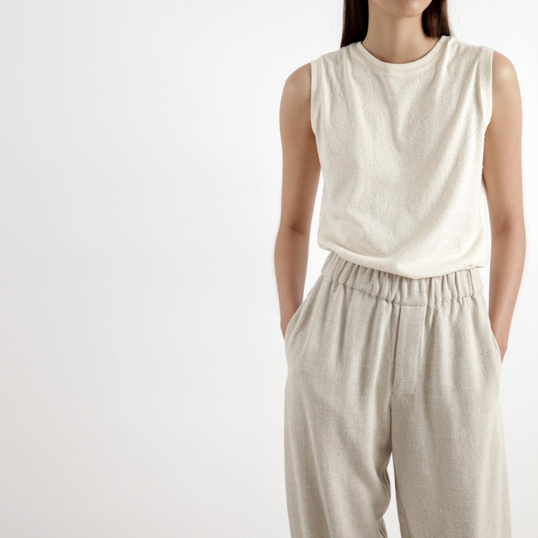 Signature Elastic Pull-Up Trouser - Classic Edition - Oatmeal