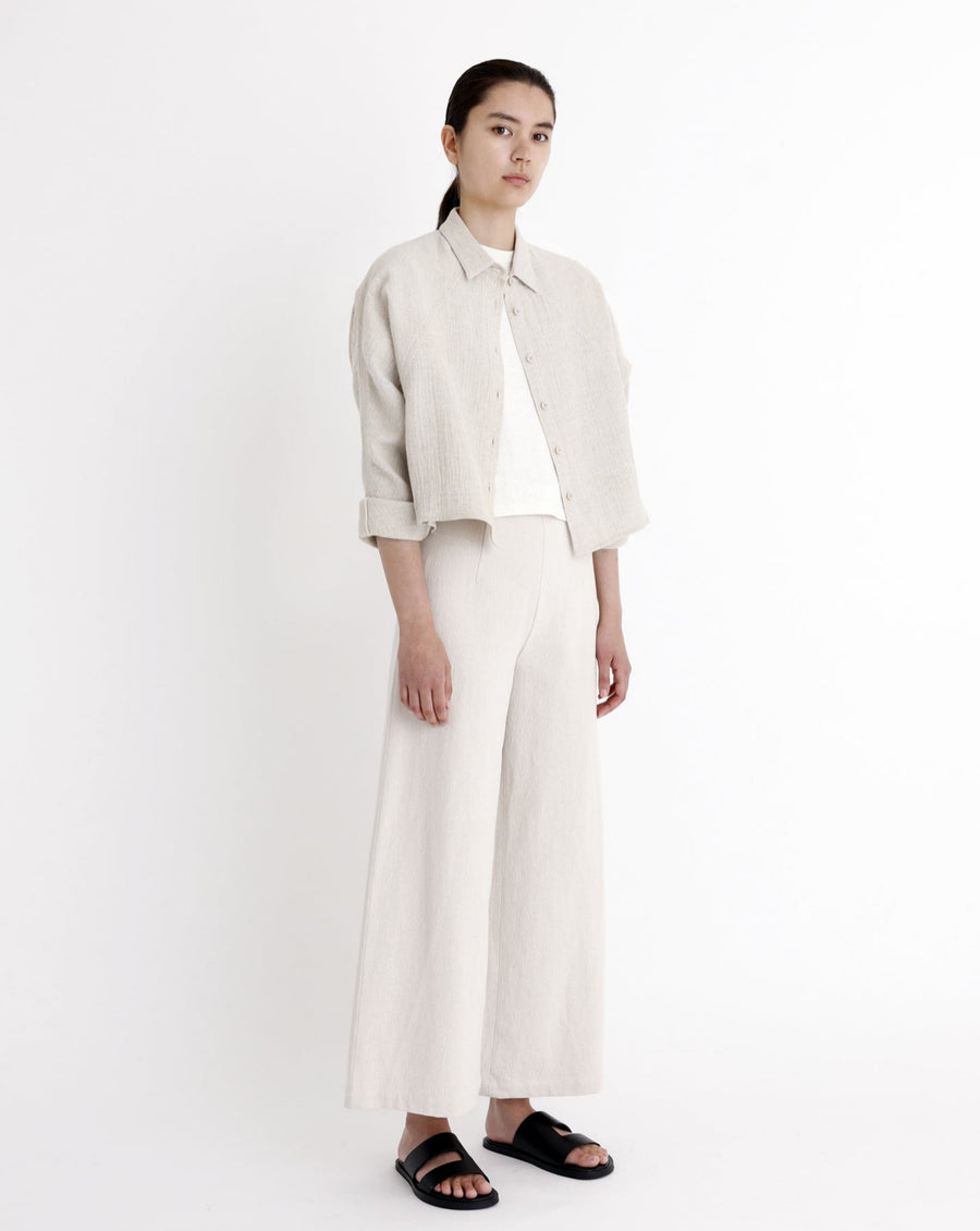 Signature 3/4 Cropped Shirt Jacket - Gauze Edition - Oatmeal