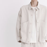 Signature Panel Pockets Shirt Jacket - Oatmeal