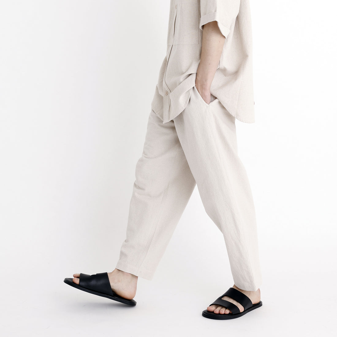 Signature Elastic Pull-Up Trouser - Canvas Edition - Oatmeal