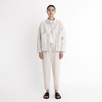 Signature Panel Pockets Shirt Jacket - Oatmeal