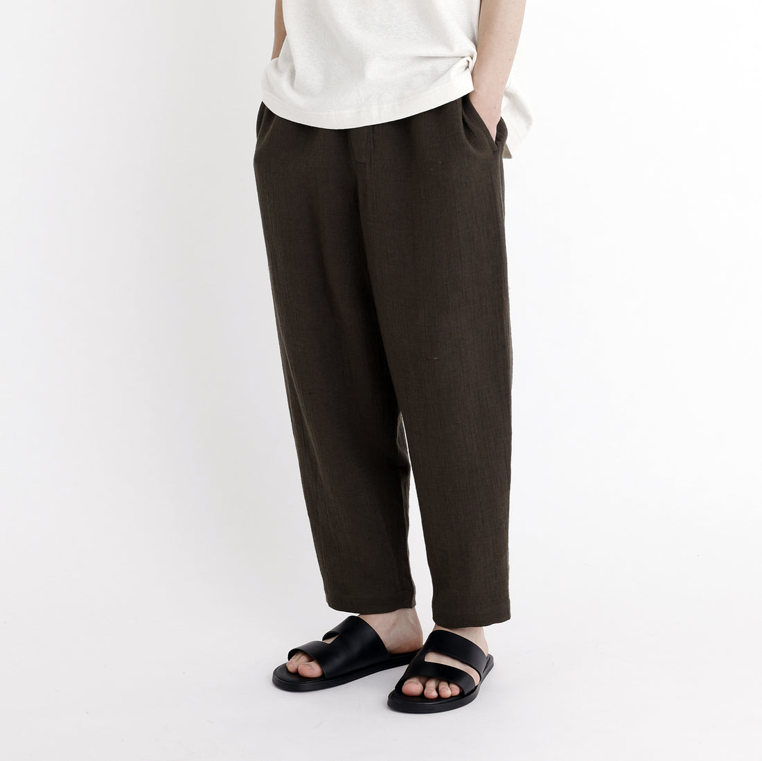 Signature Elastic Pull-Up Trouser - Gauze Edition - Deep Moss