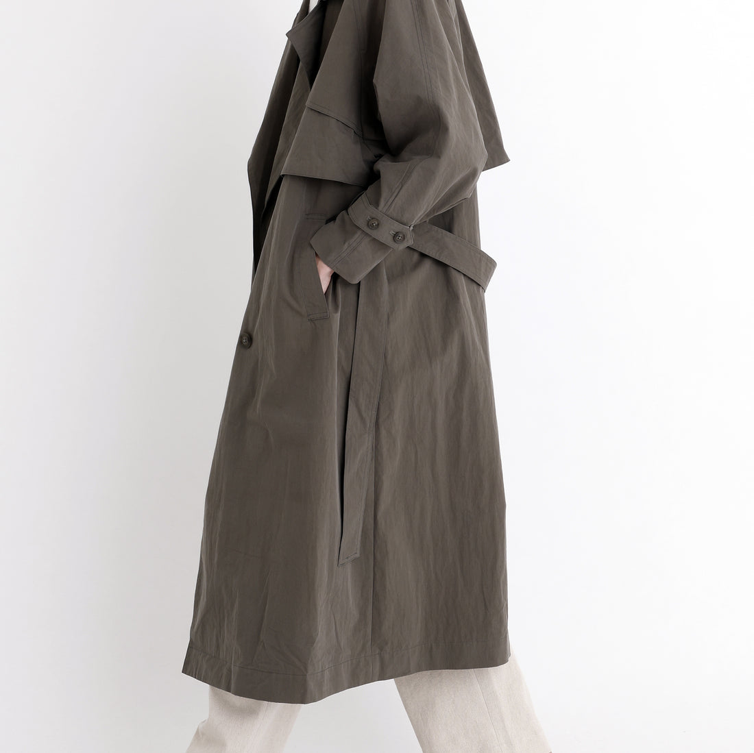Spring Long Trench - SS23 - Dusty Olive