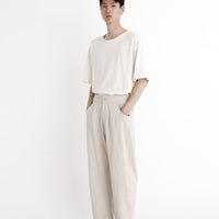 Curve Legged Trouser - Oatmeal