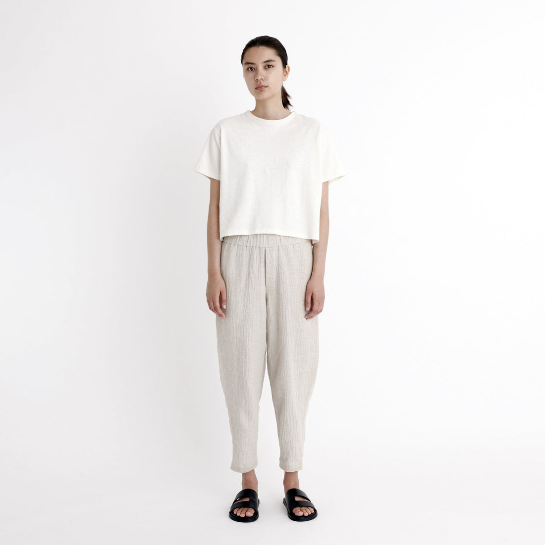 Signature Elastic Pull-Up Trouser - Gauze Edition - Oatmeal