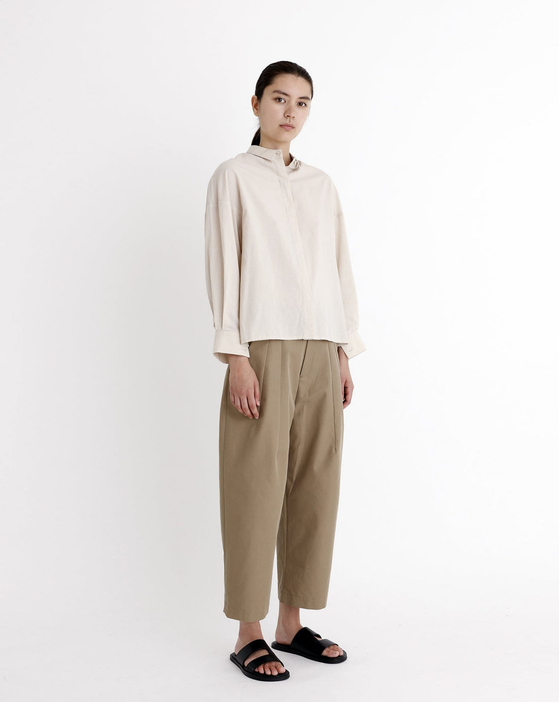 Airy Flat Hem Button Down - SS23 - Oyster