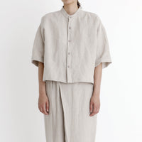 Linen Mandarin Oversized Shirt - SS23 - Oatmeal