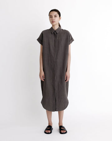 Linen Maxi Shirtdress - SS23 - Dark Oak