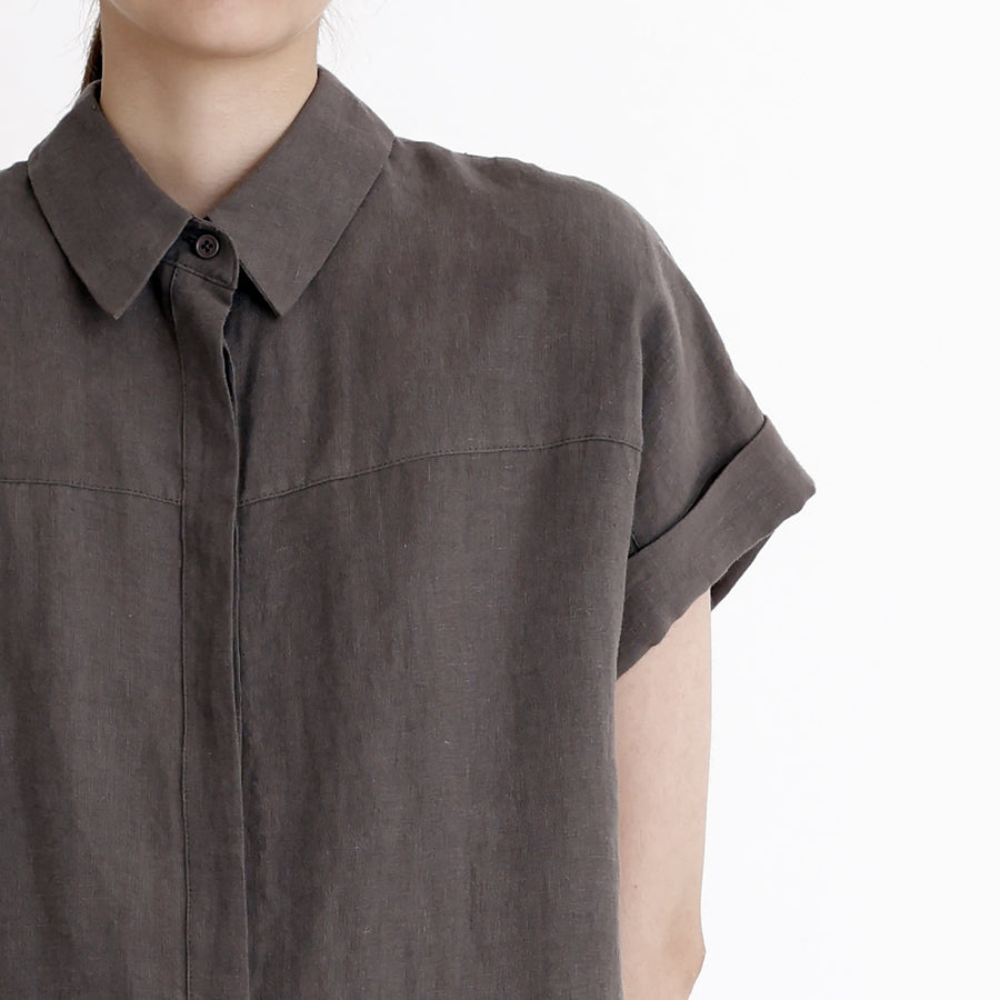 Linen Maxi Shirtdress - SS23 - Dark Oak