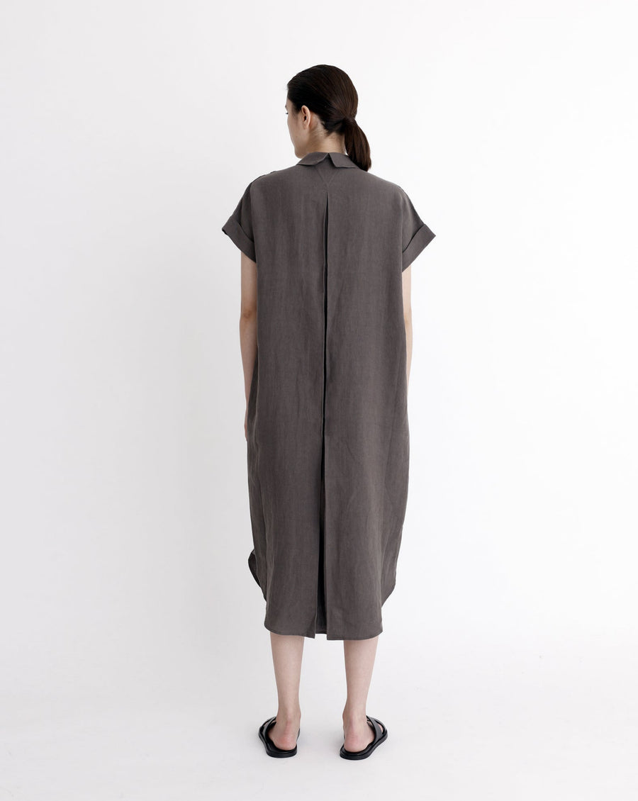 Linen Maxi Shirtdress - SS23 - Dark Oak